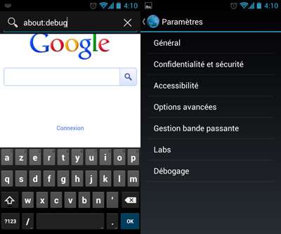 Optimiser le navigateur d’Android en désactivant OpenGL
