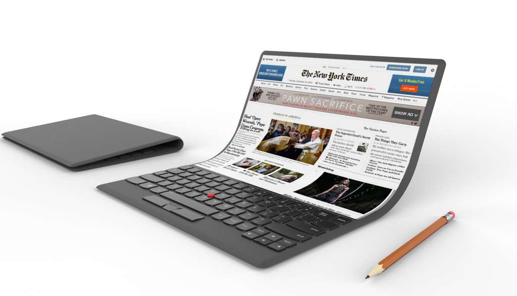 Two years ago, Lenovo unveiled a collapsible laptop concept. © Lenovo
