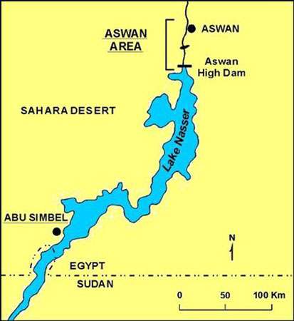 Carte du lac Nasser. Â© DR