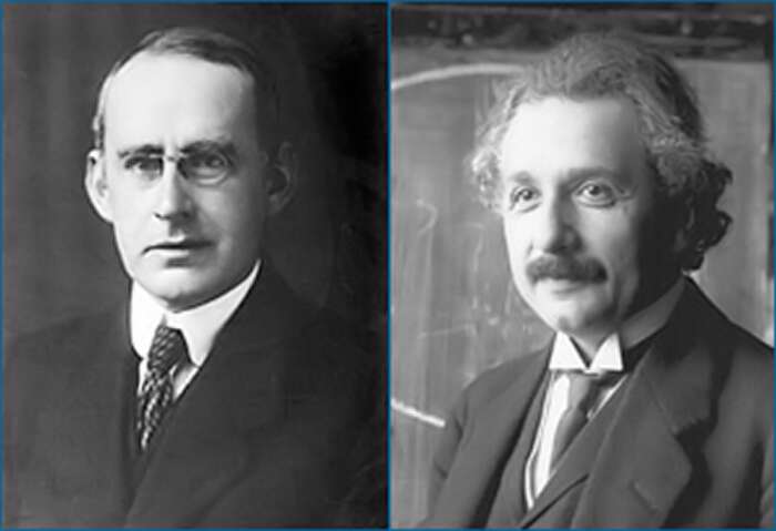 À gauche, Arthur Eddington et, à droite, Albert Einstein. © Library of Congress