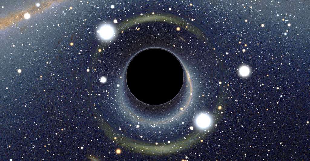 Découvrez le livre de Jean-Pierre Luminet sur l'infini. Ici, représentation d'un trou noir. © Alain R, Wikimedia Commons, CC by-sa 2.5