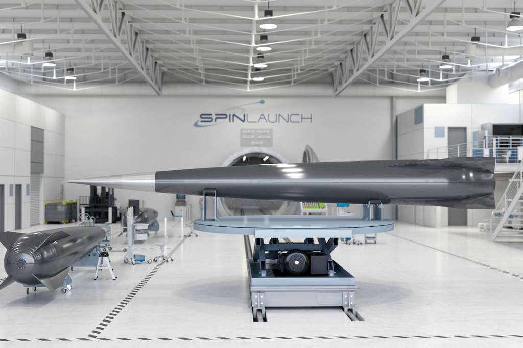 Accéléré grâce à la force centrifuge, le lanceur de SpinLaunch ne nécessite pas de carburant pour atteindre une très haute altitude. © SpinLaunch