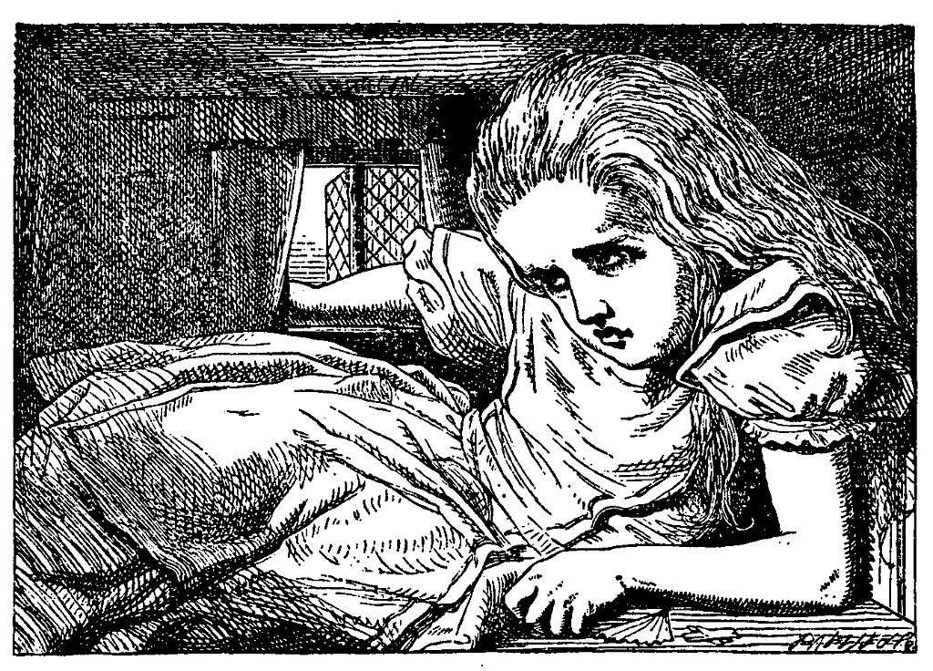 Dans le roman de Lewis Caroll, Alice change souvent de taille. Â© John Tenniel, Lewis Caroll, Wikimedia Commons, Domaine public