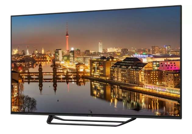 Le téléviseur Aquos LCD 8K, de Sharp, sera commercialisé en Europe à partir de mars 2018. © Sharp