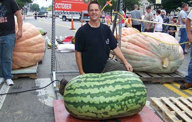 159 kg à la pesée. Record inégalé de la pastèque la plus lourde du monde. © Guinness World Records