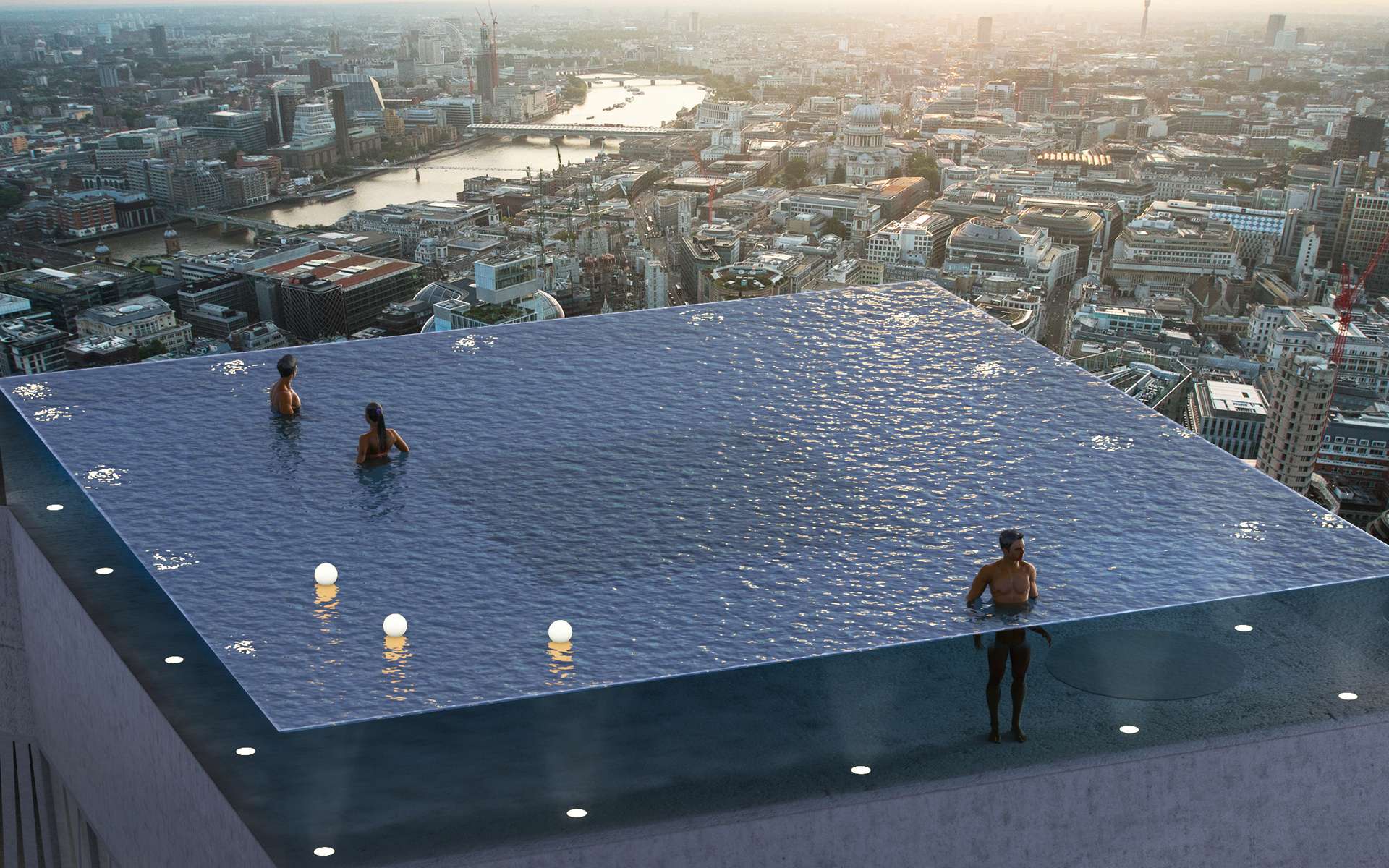 Insolite : une piscine à 360° sur le toit d'un building à Londres